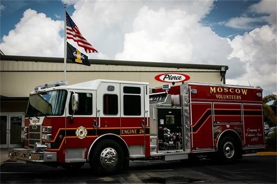 MOSCOW VOL. FIRE DEPARTMENT (ID) | CUSTOM LOGO FIRE STATION DORM FURNITURE - FIREFIGHTER RECLINERS