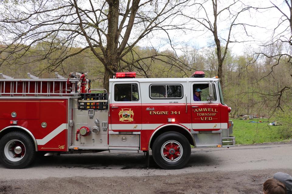 AMWELL TWP VOLUNTEER FIRE DEPARTMENT | CUSTOM FIREHOUSE LOGO WALL SHIELD, CUSTOM EMBROIDERED FIREFIGHTER CHAIRS AND RECLINER