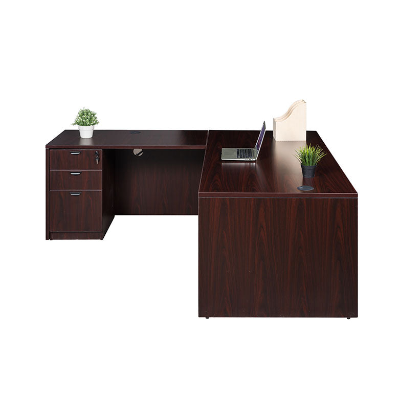 Commercial Office Suite - Executive L-Shape Corner Desk with File Storage Pedestal